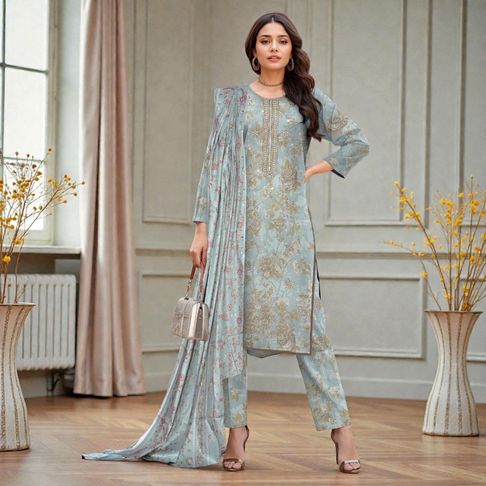 3 Piece Lawn Suit (Kameez, Trouser & Dupatta)