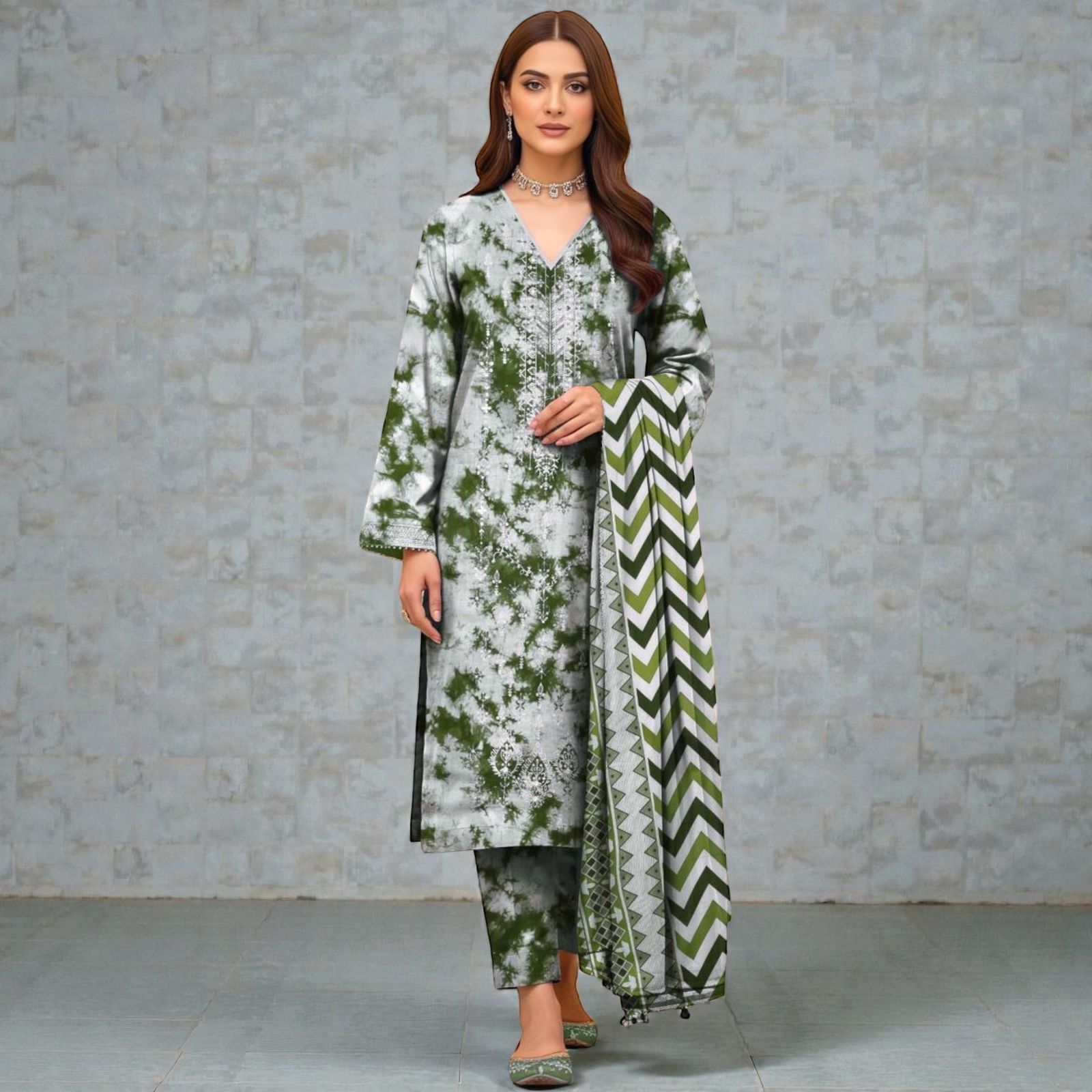 3 Piece Lawn Suit (Kameez, Trouser & Dupatta)