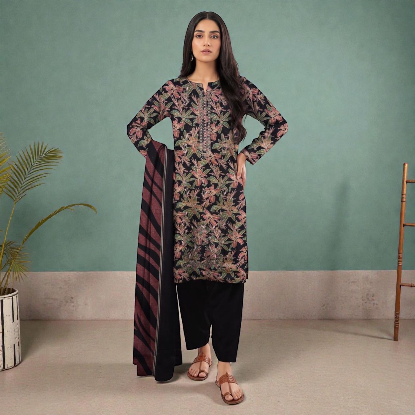 3 Piece Lawn Suit (Kameez, Trouser & Dupatta)