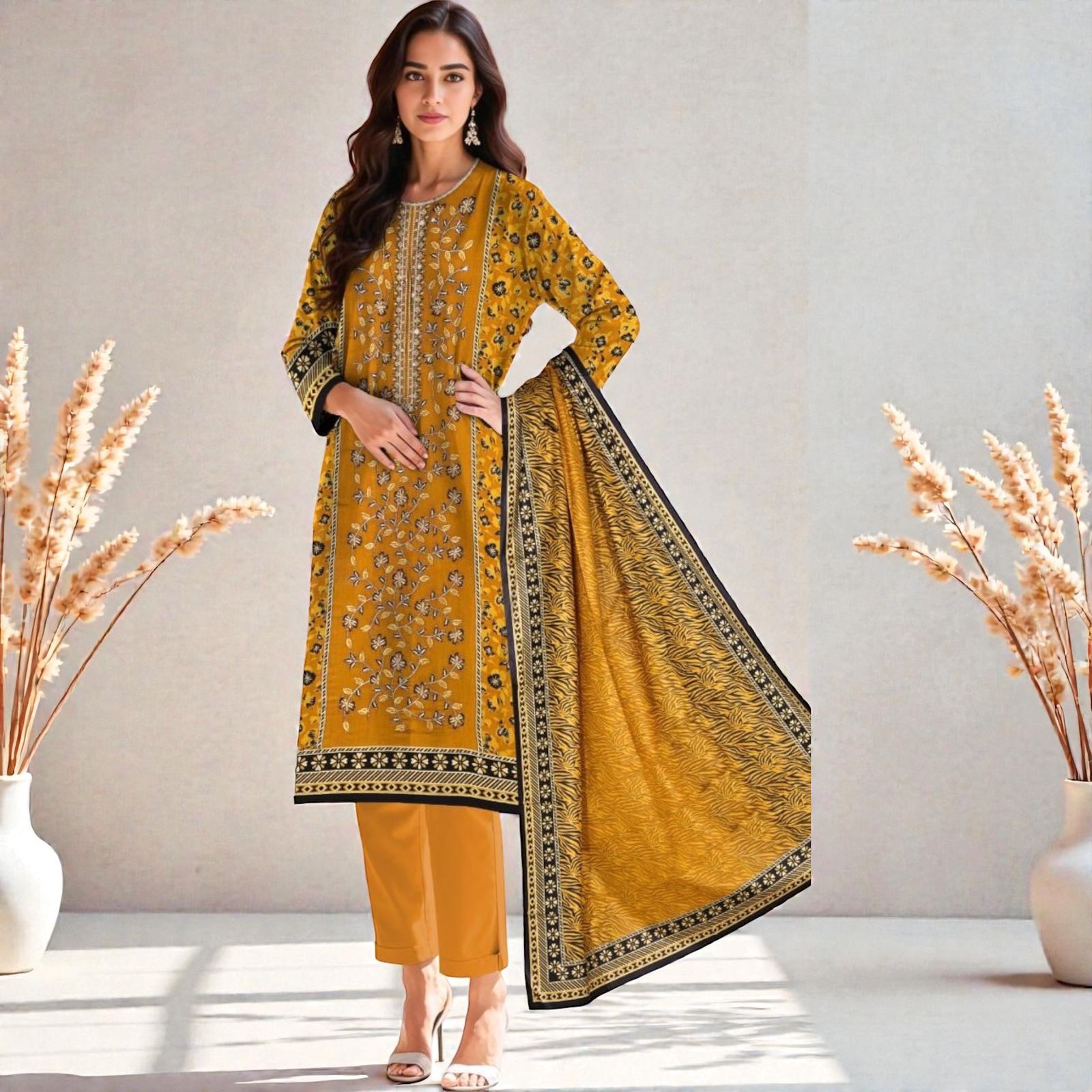 3 Piece Lawn Suit (Kameez, Trouser & Dupatta)