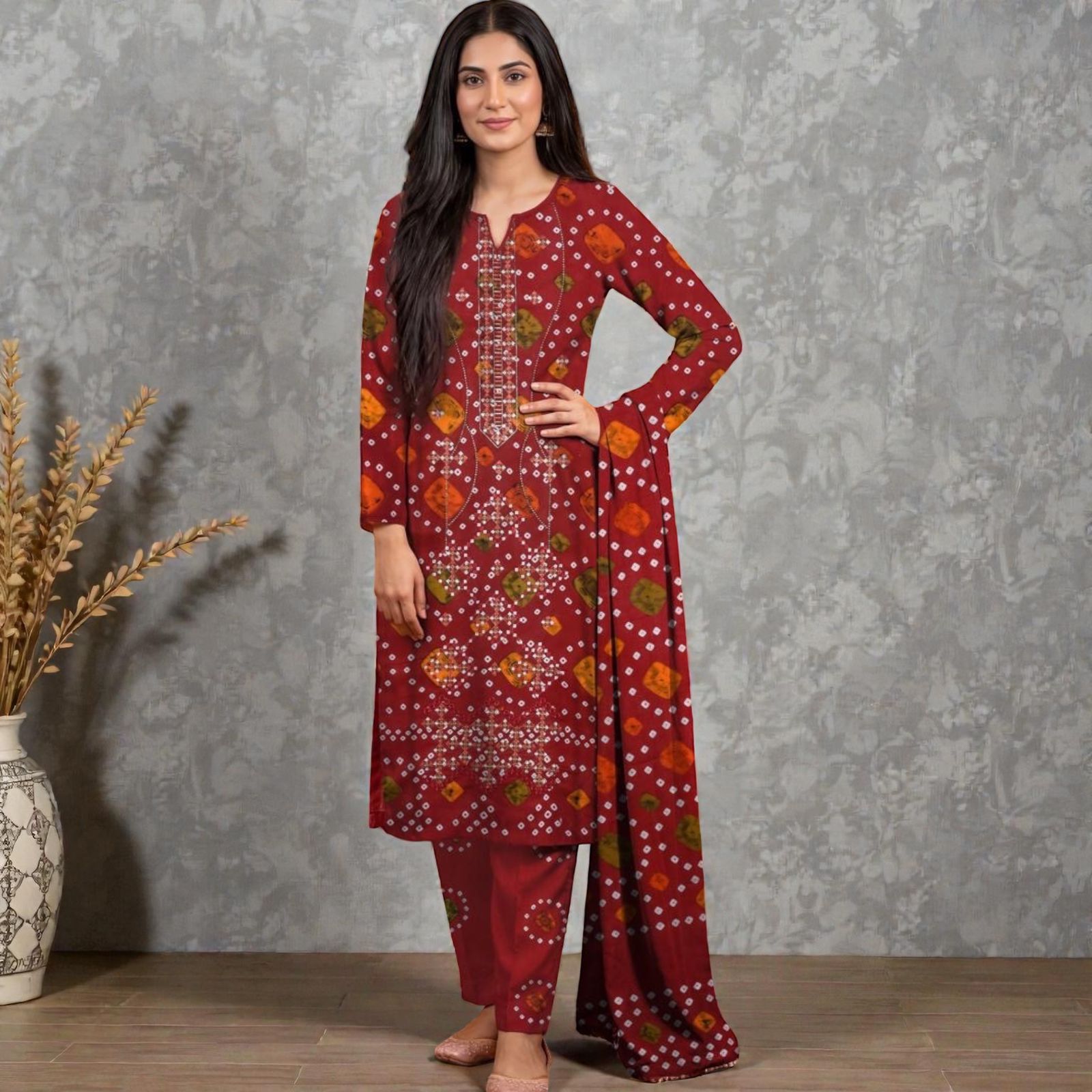 3 Piece Lawn Suit (Kameez, Trouser & Dupatta)