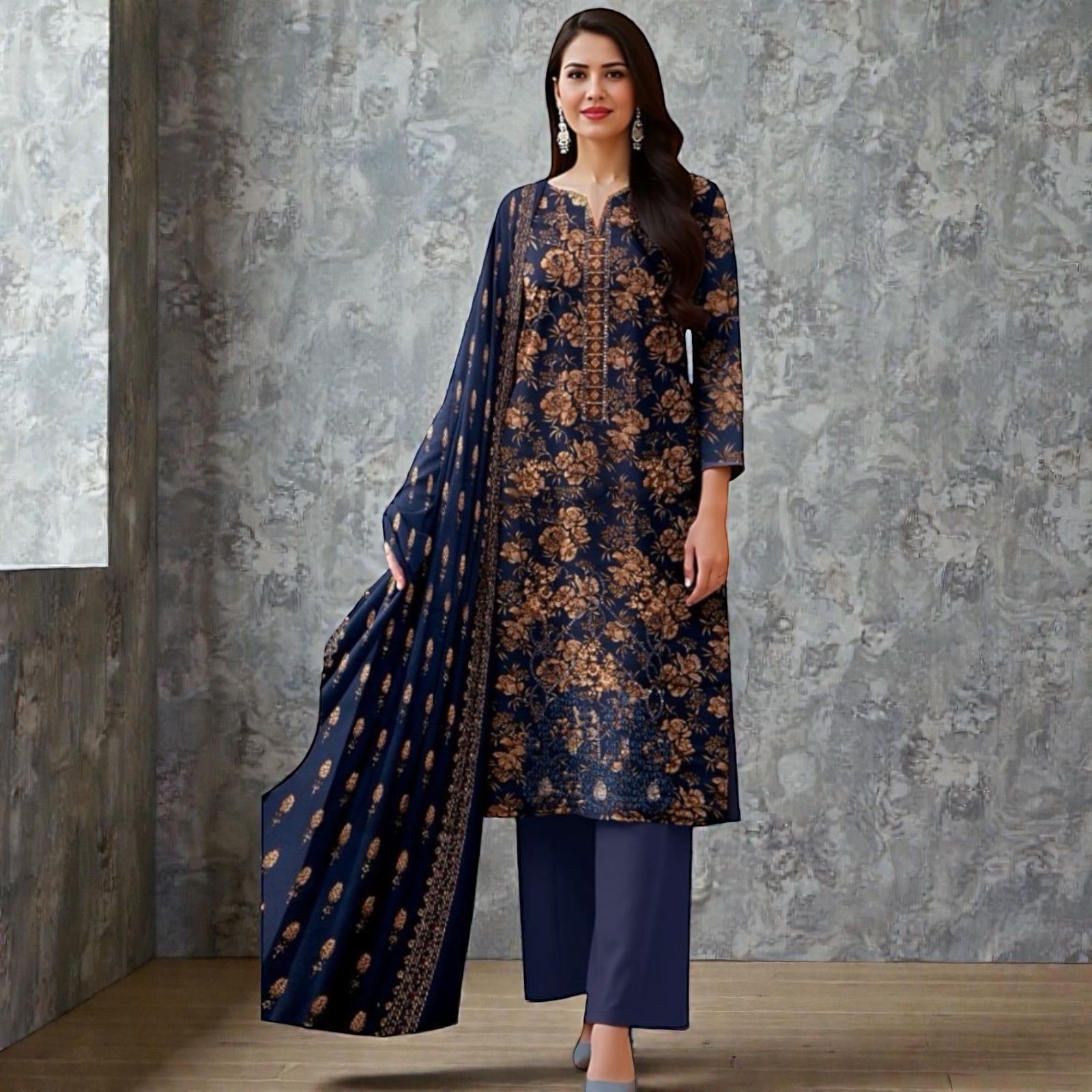 3 Piece Lawn Suit (Kameez, Trouser & Dupatta)