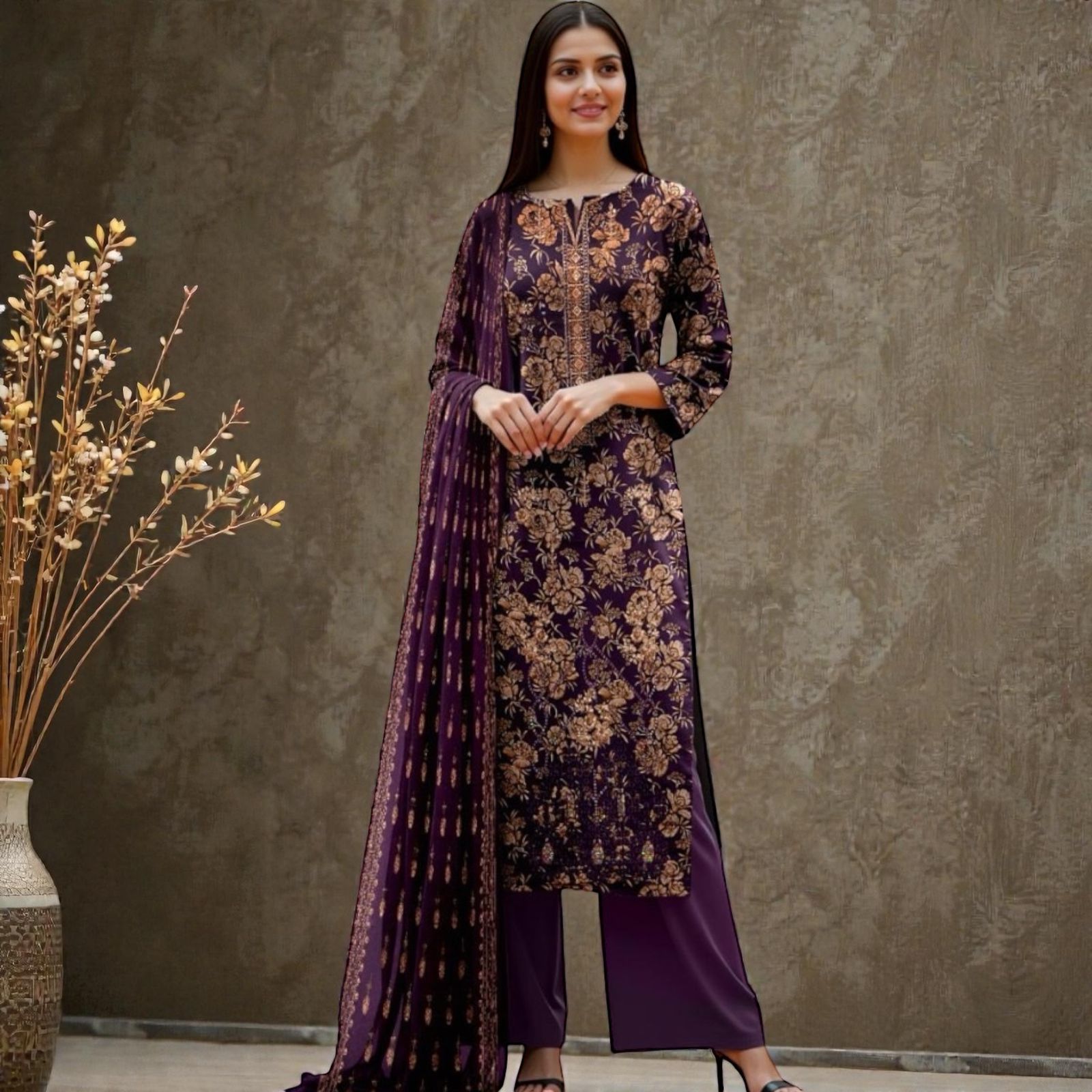 3 Piece Lawn Suit (Kameez, Trouser & Dupatta)