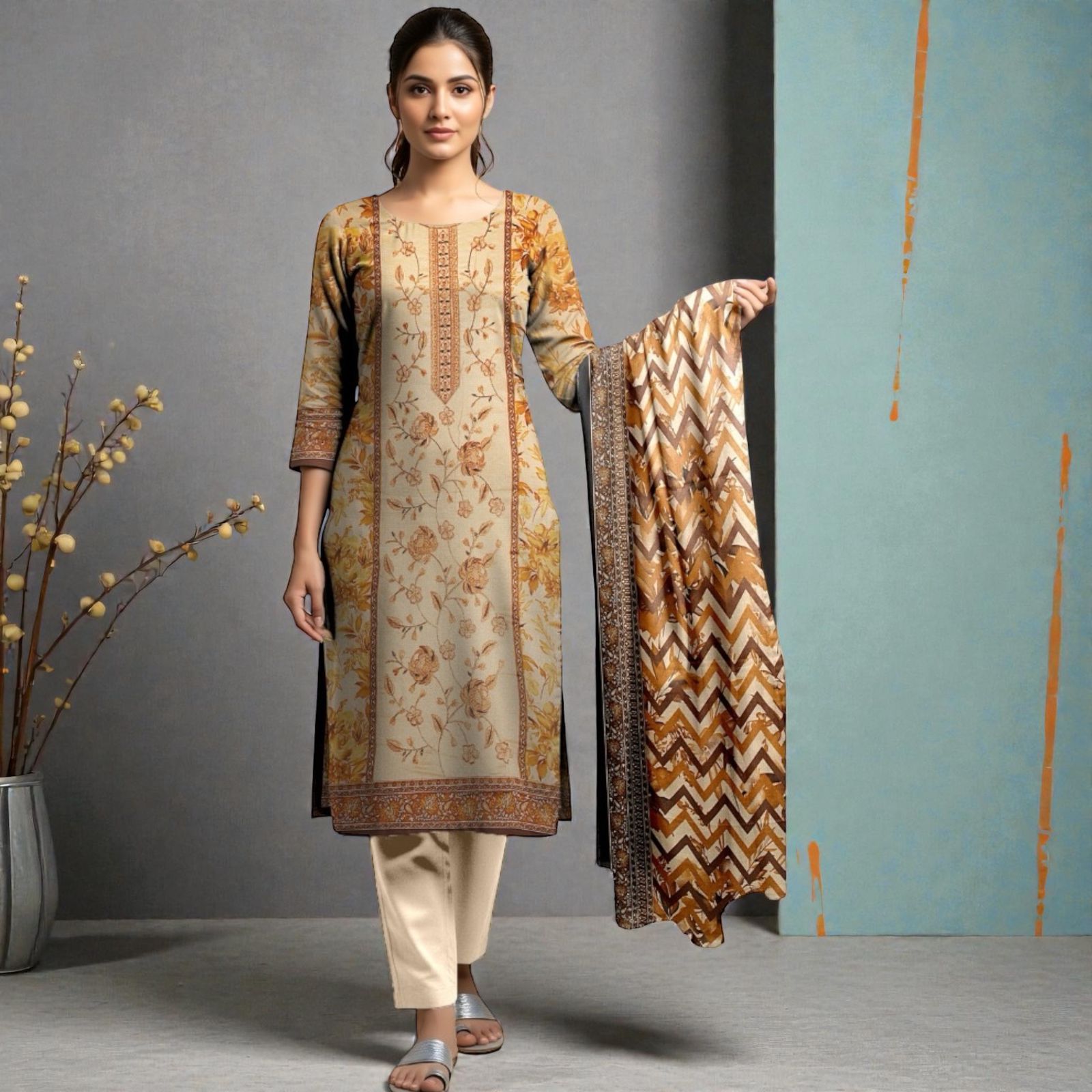 3 Piece Lawn Suit (Kameez, Trouser & Dupatta)
