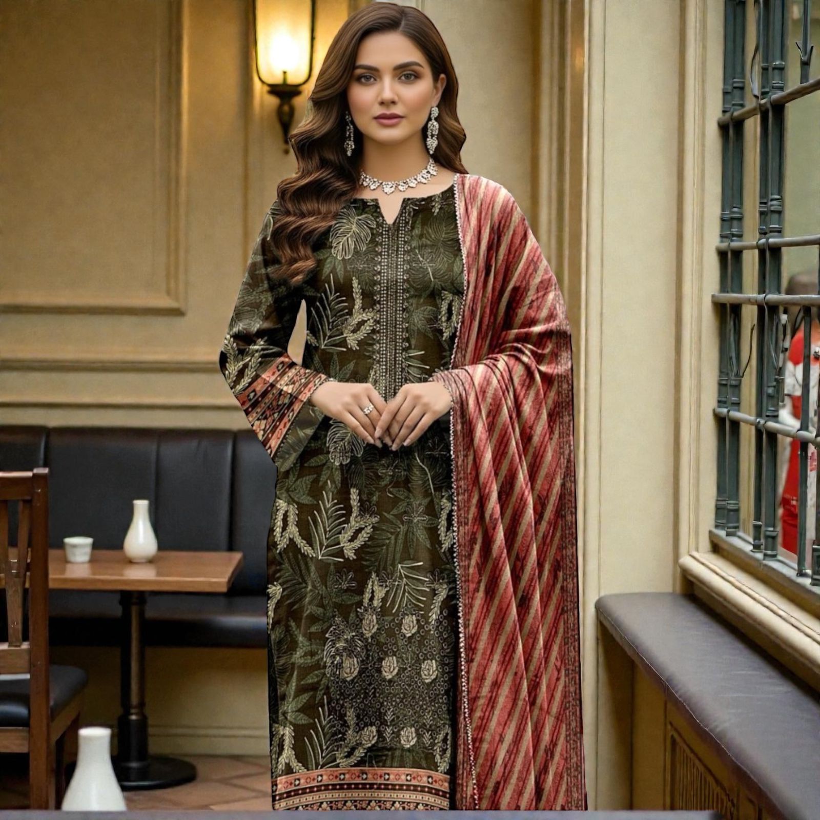 3 Piece Lawn Suit (Kameez, Trouser & Dupatta)