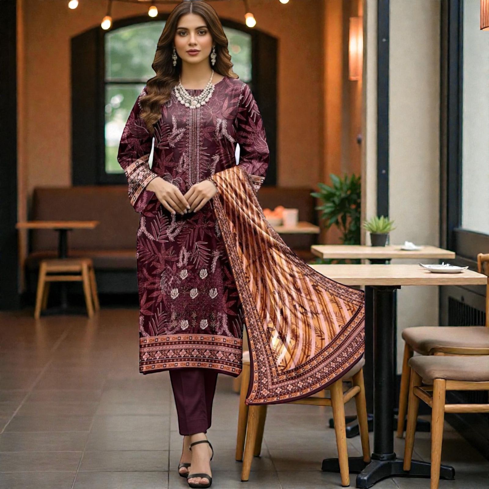 3 Piece Lawn Suit (Kameez, Trouser & Dupatta)