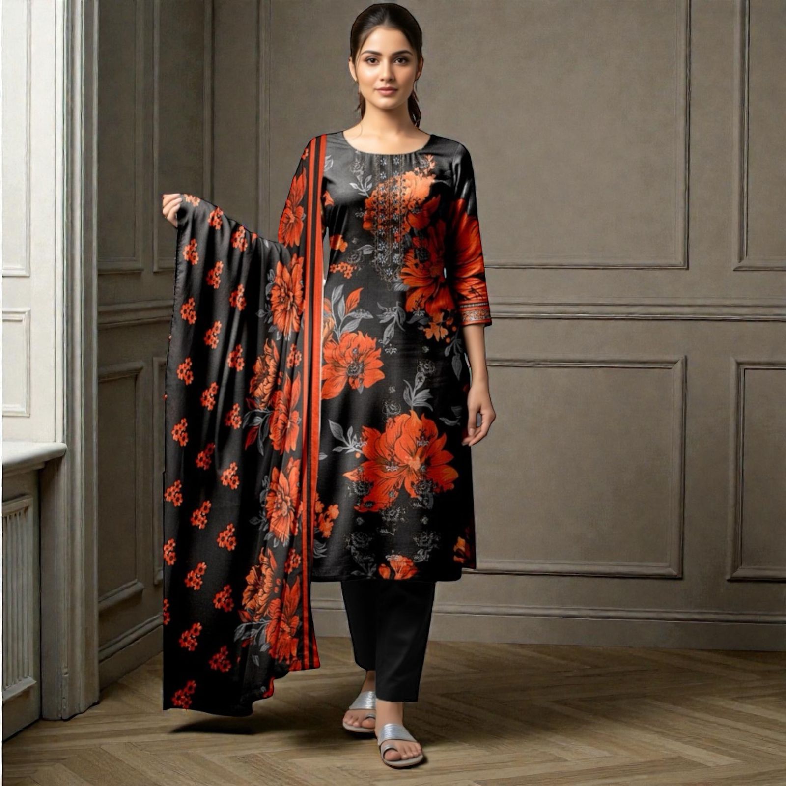 3 Piece Lawn Suit (Kameez, Trouser & Dupatta)